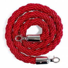 Flätat rep till köstolpe, Silver/röd