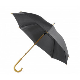 Paraply m träkrycka, svart