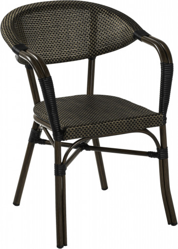 Monaco karmstol, svart/brun textylene