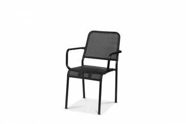 Nice karmstol, svart/svart textilene