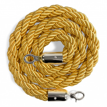 Flätat rep till köstolpe, Silver/guld